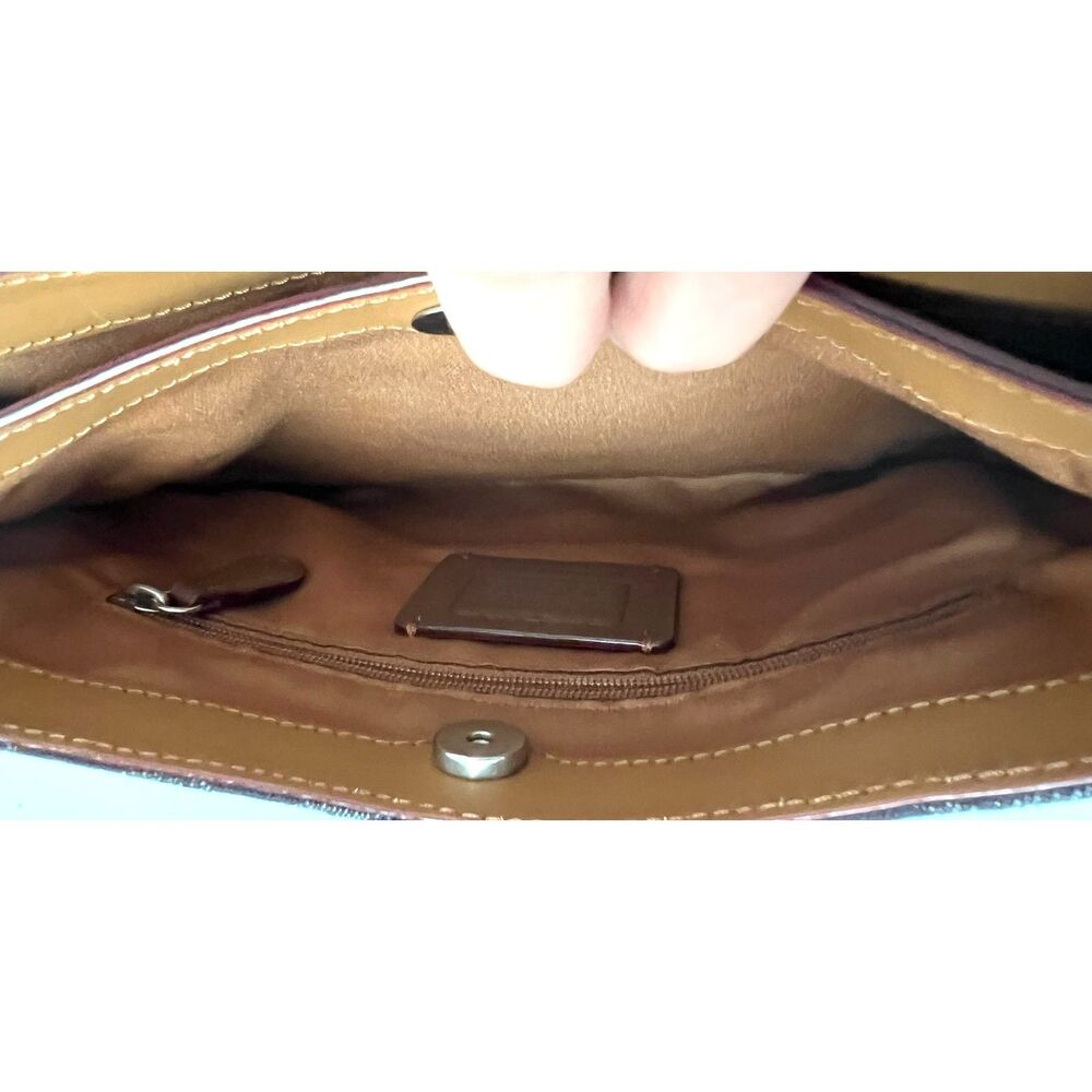 NWT Coach Penelope Shoulder Bag in Black Signature Denim - Picture 6 of 12